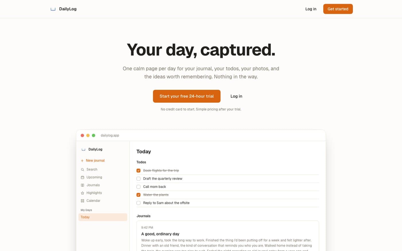 DailyLog screenshot
